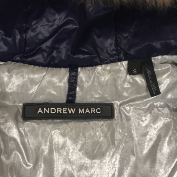 Andrew Marc size Small puffer down jacket fur hood vest option - Picture 4 of 8